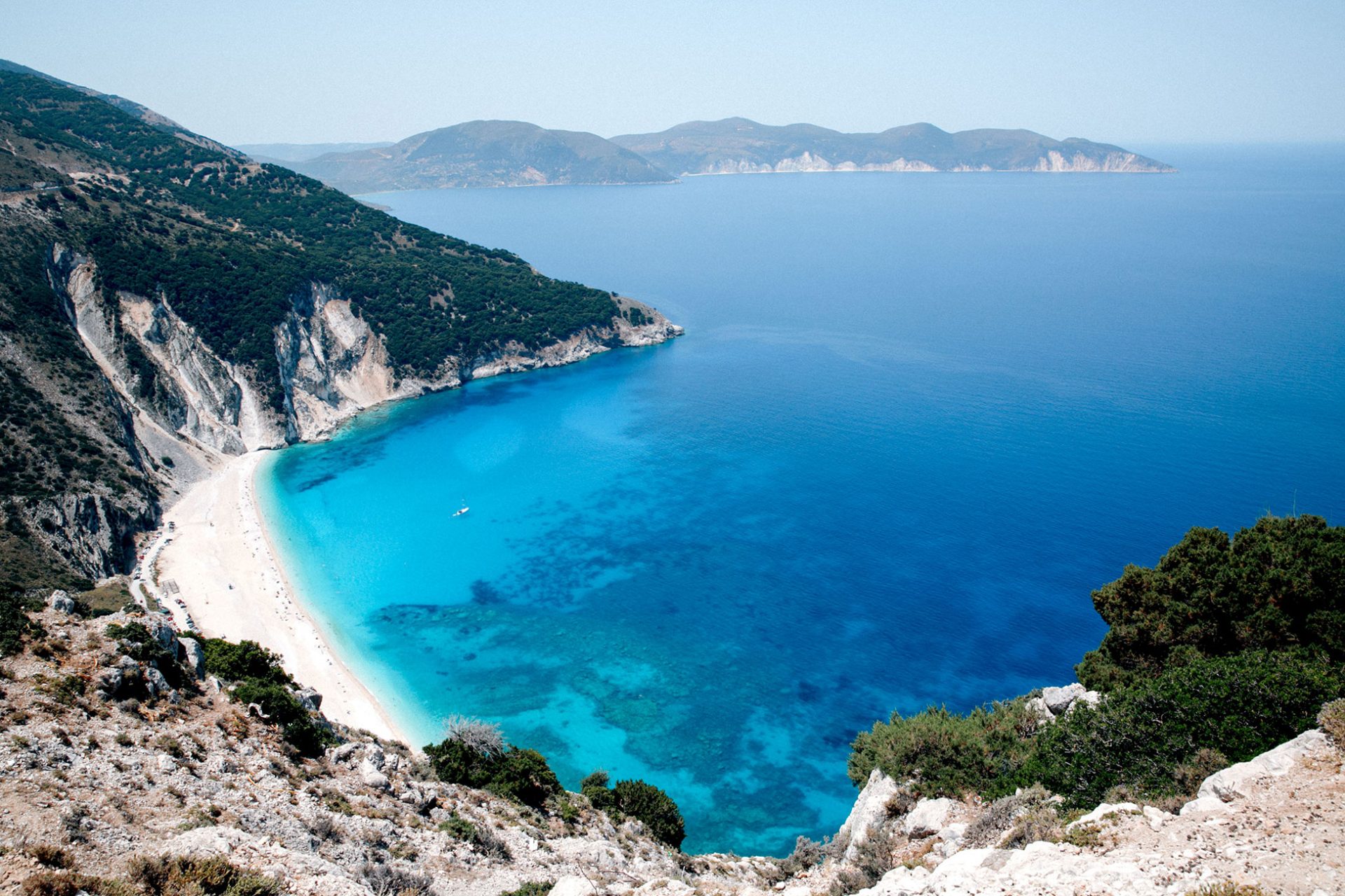 Um guia para a praia de Myrtos em Cefalónia