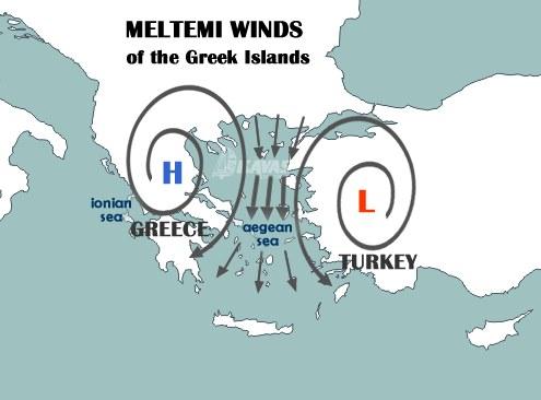 Meltemi Winds of Greece: Os Verões ventosos da Grécia
