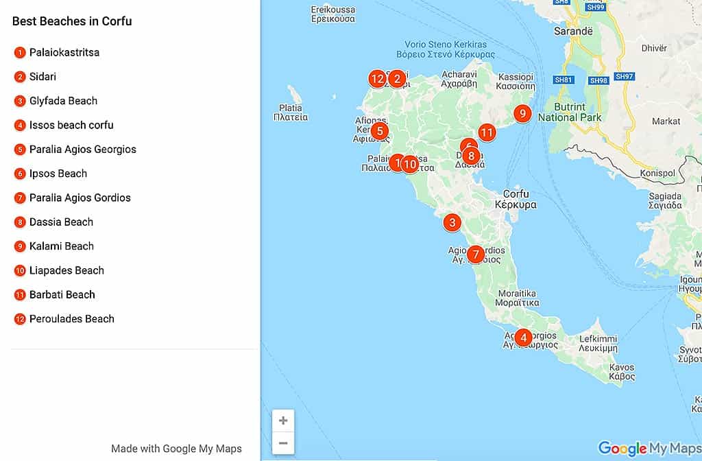 As 12 melhores praias de Corfu, Grécia